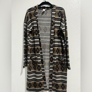 R.Rouge Patterned Brown and Black Women's cardigan size L/G
